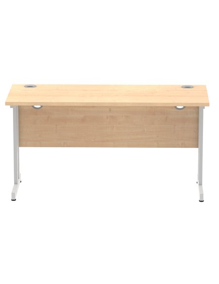 Dynamic Impulse 1400 x 600mm Straight Office Desk Maple Top Silver Cantilever Leg MI002423 - pic 76825 | FastDaddyshop