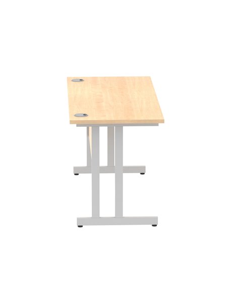 Dynamic Impulse 1400 x 600mm Straight Office Desk Maple Top Silver Cantilever Leg MI002423 - pic 76827 | FastDaddyshop