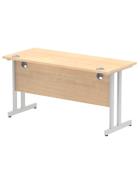 Dynamic Impulse 1400 x 600mm Straight Office Desk Maple Top Silver Cantilever Leg MI002423 - pic 76828 | FastDaddyshop