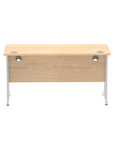 Dynamic Impulse 1400 x 600mm Straight Office Desk Maple Top Silver Cantilever Leg MI002423