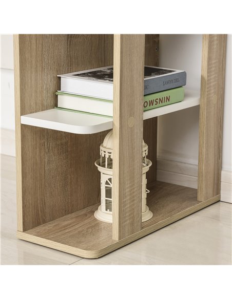 HOMCOM Computer Desk & 3-Tier Side Shelves Wide Table Top Home furniture OAK - pic 7683 | FastDaddyshop