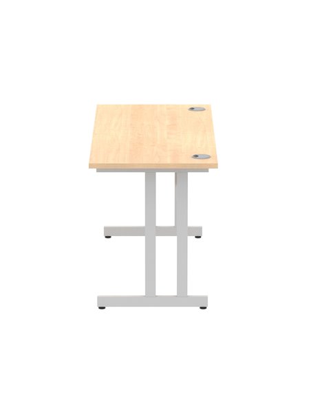 Dynamic Impulse 1400 x 600mm Straight Office Desk Maple Top Silver Cantilever Leg MI002423 - pic 76831 | FastDaddyshop