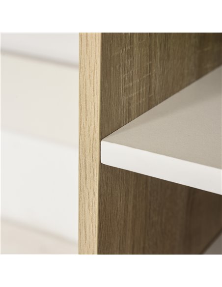 HOMCOM Computer Desk & 3-Tier Side Shelves Wide Table Top Home furniture OAK - pic 7684 | FastDaddyshop