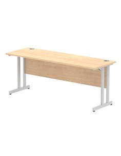Dynamic Impulse 1800 x 600mm Straight Office Desk Maple Top Silver Cantilever Leg MI002425