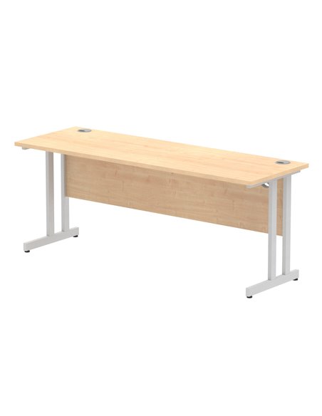 Dynamic Impulse 1800 x 600mm Straight Office Desk Maple Top Silver Cantilever Leg MI002425 - pic 76840 | FastDaddyshop