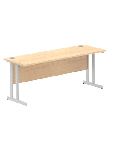 Dynamic Impulse 1800 x 600mm Straight Office Desk Maple Top Silver Cantilever Leg MI002425