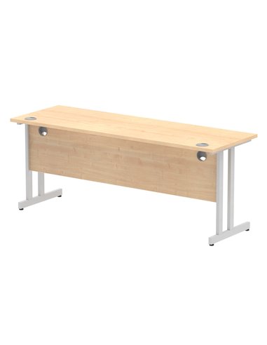 Dynamic Impulse 1800 x 600mm Straight Office Desk Maple Top Silver Cantilever Leg MI002425