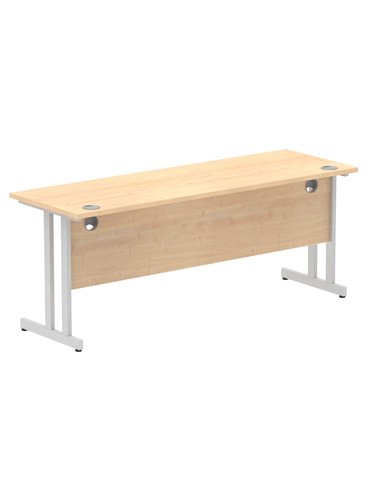 Dynamic Impulse 1800 x 600mm Straight Office Desk Maple Top Silver Cantilever Leg MI002425