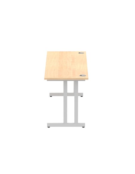 Dynamic Impulse 1800 x 600mm Straight Office Desk Maple Top Silver Cantilever Leg MI002425 - pic 76847 | FastDaddyshop