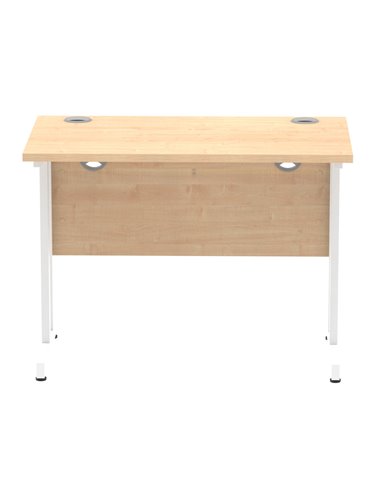 Dynamic Impulse 1000 x 600mm Straight Office Desk Maple Top White Cantilever Leg MI002426