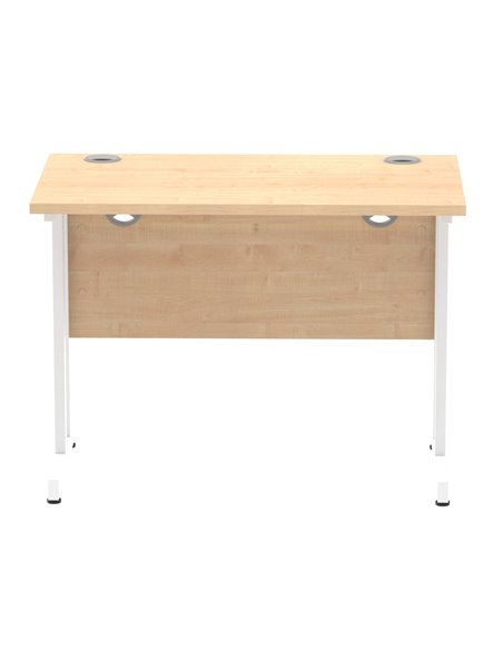 Dynamic Impulse 1000 x 600mm Straight Office Desk Maple Top White Cantilever Leg MI002426 - pic 76849 | FastDaddyshop