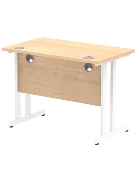 Dynamic Impulse 1000 x 600mm Straight Office Desk Maple Top White Cantilever Leg MI002426 - pic 76852 | FastDaddyshop