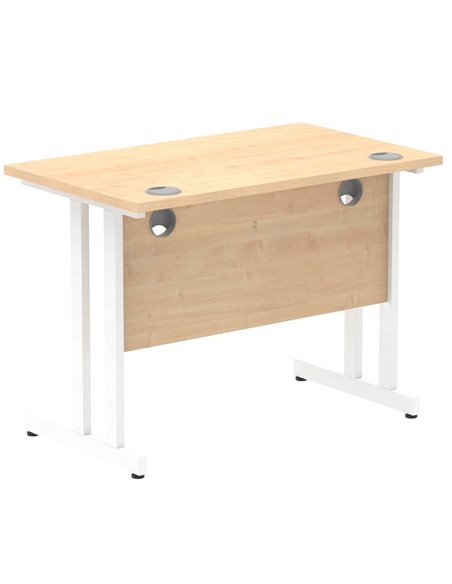 Dynamic Impulse 1000 x 600mm Straight Office Desk Maple Top White Cantilever Leg MI002426 - pic 76854 | FastDaddyshop