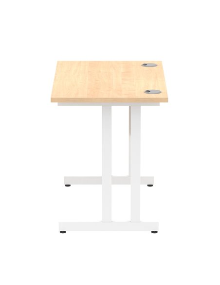 Dynamic Impulse 1000 x 600mm Straight Office Desk Maple Top White Cantilever Leg MI002426 - pic 76855 | FastDaddyshop