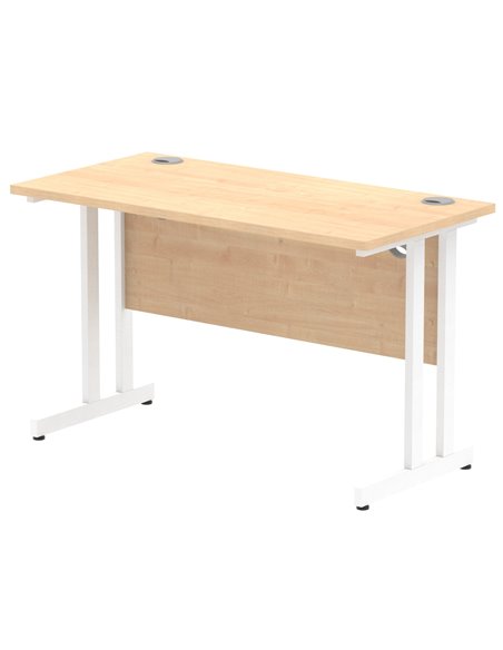 Dynamic Impulse 1200 x 600mm Straight Office Desk Maple Top White Cantilever Leg MI002427 - pic 76856 | FastDaddyshop