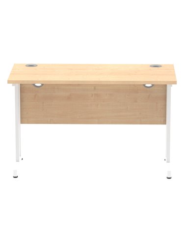 Dynamic Impulse 1200 x 600mm Straight Office Desk Maple Top White Cantilever Leg MI002427