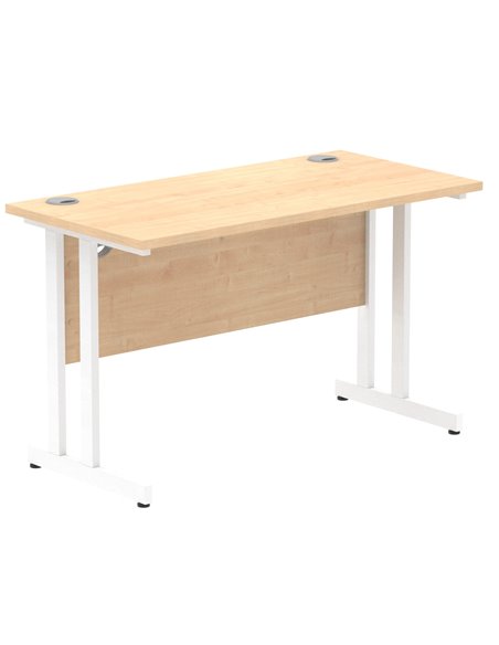 Dynamic Impulse 1200 x 600mm Straight Office Desk Maple Top White Cantilever Leg MI002427 - pic 76858 | FastDaddyshop