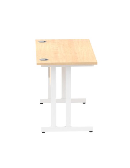 Dynamic Impulse 1200 x 600mm Straight Office Desk Maple Top White Cantilever Leg MI002427 - pic 76859 | FastDaddyshop