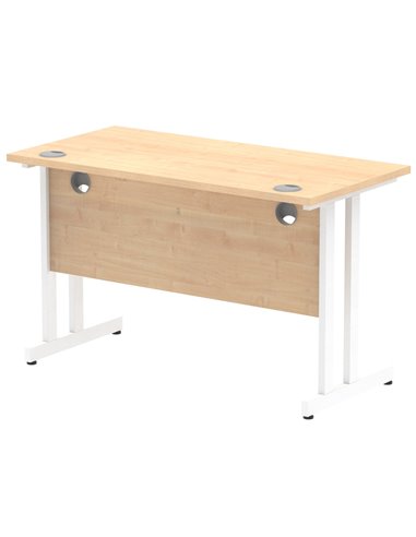 Dynamic Impulse 1200 x 600mm Straight Office Desk Maple Top White Cantilever Leg MI002427