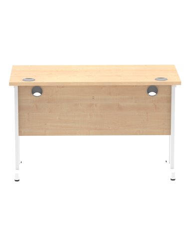 Dynamic Impulse 1200 x 600mm Straight Office Desk Maple Top White Cantilever Leg MI002427