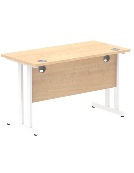 Dynamic Impulse 1200 x 600mm Straight Office Desk Maple Top White Cantilever Leg MI002427 - pic 76862 | FastDaddyshop