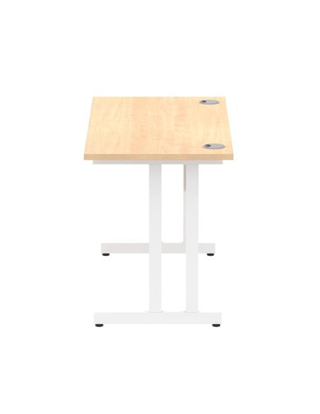 Dynamic Impulse 1200 x 600mm Straight Office Desk Maple Top White Cantilever Leg MI002427 - pic 76863 | FastDaddyshop