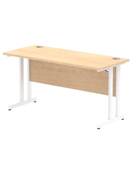 Dynamic Impulse 1400 x 600mm Straight Office Desk Maple Top White Cantilever Leg MI002428 - pic 76864 | FastDaddyshop