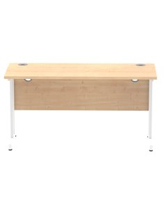 Dynamic Impulse 1400 x 600mm Straight Office Desk Maple Top White Cantilever Leg MI002428 2