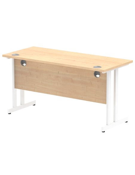Dynamic Impulse 1400 x 600mm Straight Office Desk Maple Top White Cantilever Leg MI002428 - pic 76868 | FastDaddyshop
