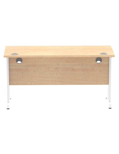 Dynamic Impulse 1400 x 600mm Straight Office Desk Maple Top White Cantilever Leg MI002428