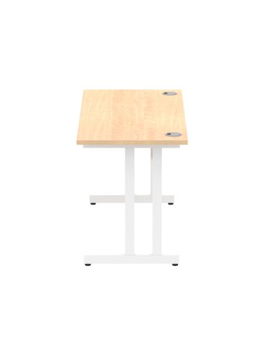 Dynamic Impulse 1400 x 600mm Straight Office Desk Maple Top White Cantilever Leg MI002428