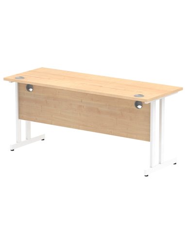 Dynamic Impulse 1600 x 600mm Straight Office Desk Maple Top White Cantilever Leg MI002429