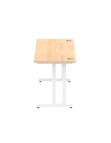 Dynamic Impulse 1600 x 600mm Straight Office Desk Maple Top White Cantilever Leg MI002429