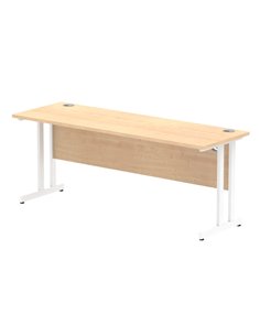 Dynamic Impulse 1800 x 600mm Straight Office Desk Maple Top White Cantilever Leg MI002430