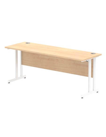 Dynamic Impulse 1800 x 600mm Straight Office Desk Maple Top White Cantilever Leg MI002430 - pic 76880 | FastDaddyshop