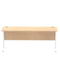 Dynamic Impulse 1800 x 600mm Straight Office Desk Maple Top White Cantilever Leg MI002430 2