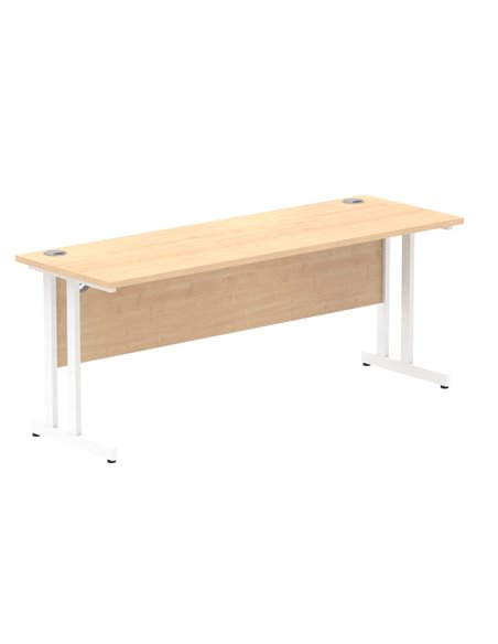 Dynamic Impulse 1800 x 600mm Straight Office Desk Maple Top White Cantilever Leg MI002430 - pic 76882 | FastDaddyshop