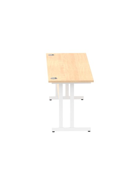 Dynamic Impulse 1800 x 600mm Straight Office Desk Maple Top White Cantilever Leg MI002430 - pic 76883 | FastDaddyshop