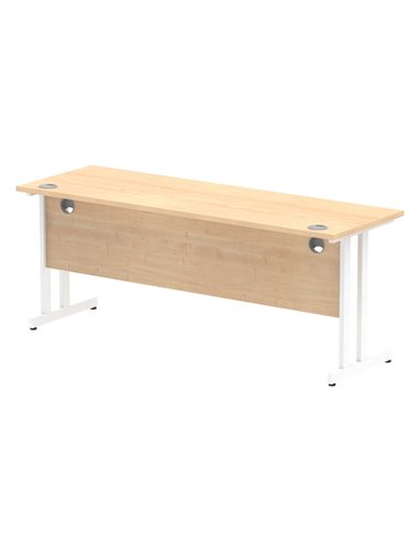 Dynamic Impulse 1800 x 600mm Straight Office Desk Maple Top White Cantilever Leg MI002430