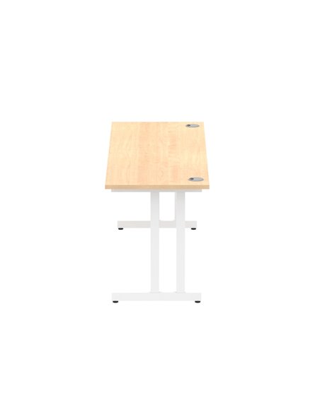 Dynamic Impulse 1800 x 600mm Straight Office Desk Maple Top White Cantilever Leg MI002430 - pic 76887 | FastDaddyshop