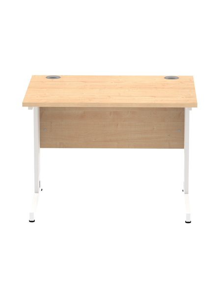 Dynamic Impulse 1000 x 800mm Straight Office Desk Maple Top White Cable Managed Leg MI002496 - pic 76894 | FastDaddyshop