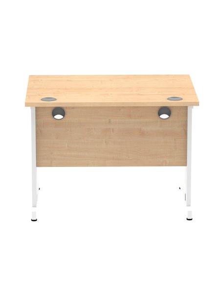 Dynamic Impulse 1000 x 800mm Straight Office Desk Maple Top White Cable Managed Leg MI002496 - pic 76898 | FastDaddyshop