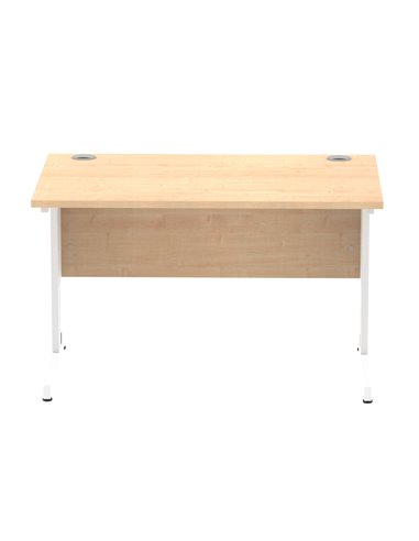Dynamic Impulse 1200 x 800mm Straight Office Desk Maple Top White Cable Managed Leg MI002497
