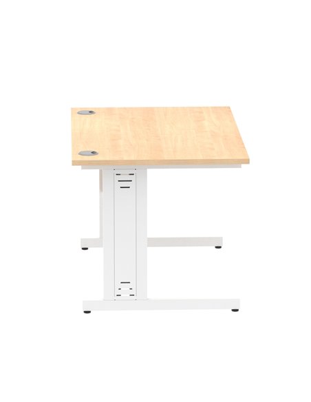 Dynamic Impulse 1200 x 800mm Straight Office Desk Maple Top White Cable Managed Leg MI002497 - pic 76904 | FastDaddyshop