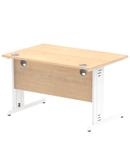 Dynamic Impulse 1200 x 800mm Straight Office Desk Maple Top White Cable Managed Leg MI002497 - pic 76905 | FastDaddyshop