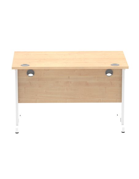 Dynamic Impulse 1200 x 800mm Straight Office Desk Maple Top White Cable Managed Leg MI002497 - pic 76906 | FastDaddyshop