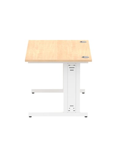 Dynamic Impulse 1200 x 800mm Straight Office Desk Maple Top White Cable Managed Leg MI002497