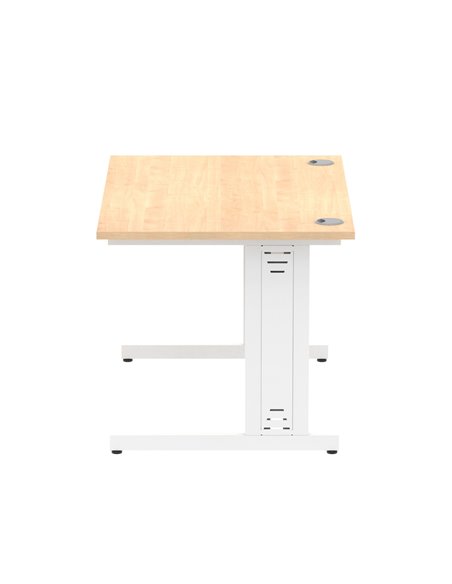 Dynamic Impulse 1200 x 800mm Straight Office Desk Maple Top White Cable Managed Leg MI002497 - pic 76908 | FastDaddyshop