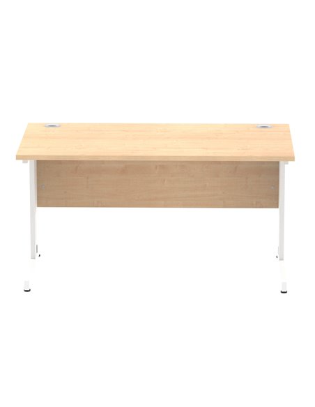 Dynamic Impulse 1400 x 800mm Straight Office Desk Maple Top White Cable Managed Leg MI002498 - pic 76910 | FastDaddyshop
