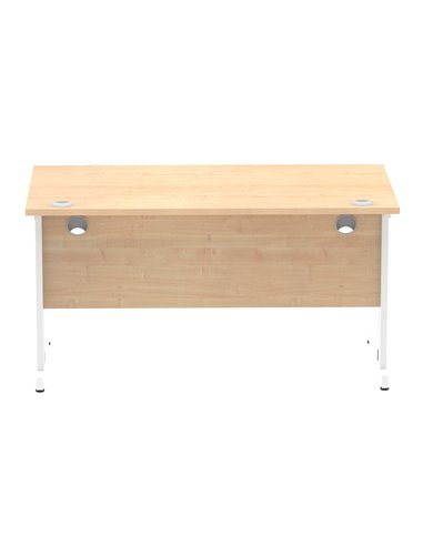 Dynamic Impulse 1400 x 800mm Straight Office Desk Maple Top White Cable Managed Leg MI002498